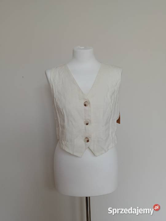 Kamizelka damska SHEIN biała wiskozowolniana na Gdynia