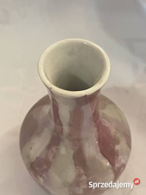 Mały ceramiczny wazonik marmurkowy PRL sygnowany Kraków