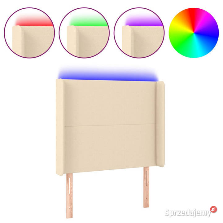 Zagłówek do łóżka z LED kremowy 93x16x118128 Warszawa