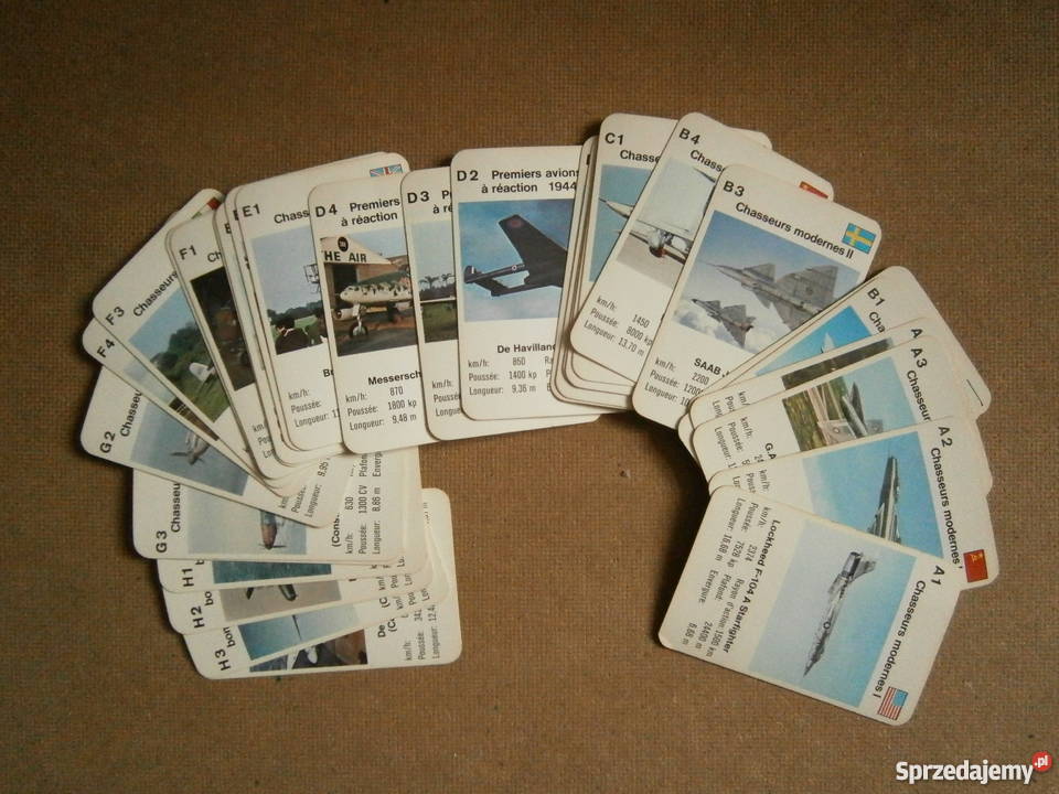 Karty do gry ze zdjęciami samolotów Avions de Kraków