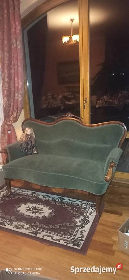 Sofa W stylu Ludwika XIX w Welurowa tapicerka pomorskie Gdańsk sprzedam