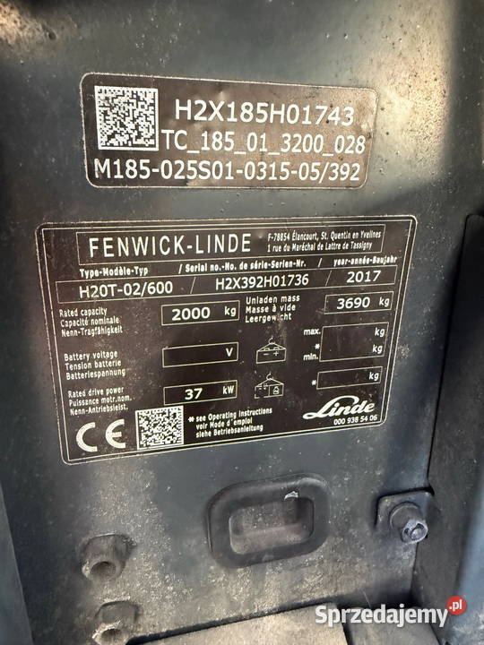 wózek widłowy LINDE H20T02600 Evo LPG kabina Działoszyn sprzedam