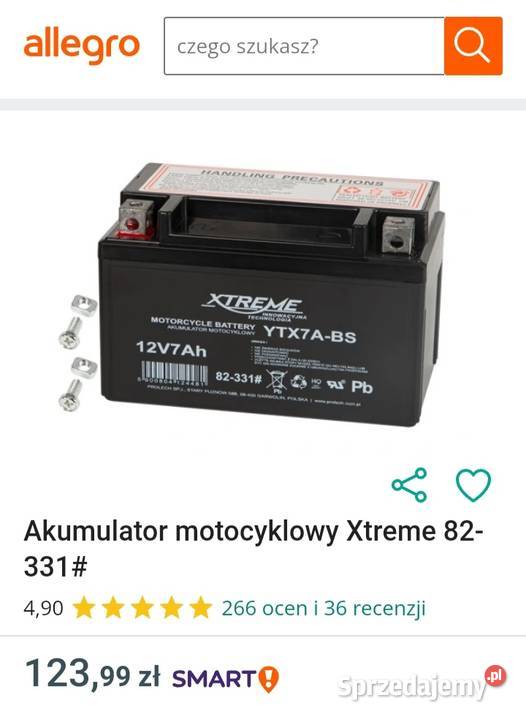 Sprzedam akumulator 12v 7Ah Pozostałe Limanowa