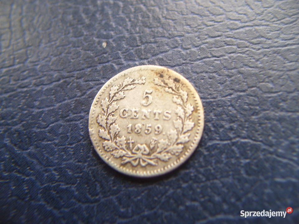 Stare monety 5 cents 1859 Holandia srebro Lesko