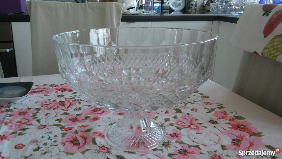 piękna duża patera białe szkło ponczówka poncz pomorskie Gdańsk