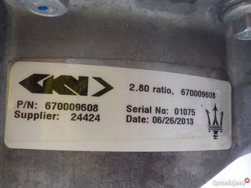 DYFER DYFERENCJAŁ MOST MASERATI GHIBLI 670009608 Nowy Tomyśl sprzedam