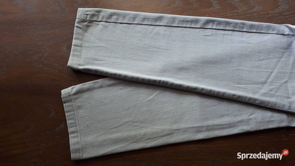 Spodnie damskie ML rurki biodrówki Promod szary/srebrny Spodnie śląskie Rybnik