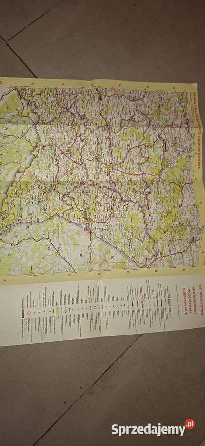 Mapa samochodowa PRL woj krośnieńskie przemyskie