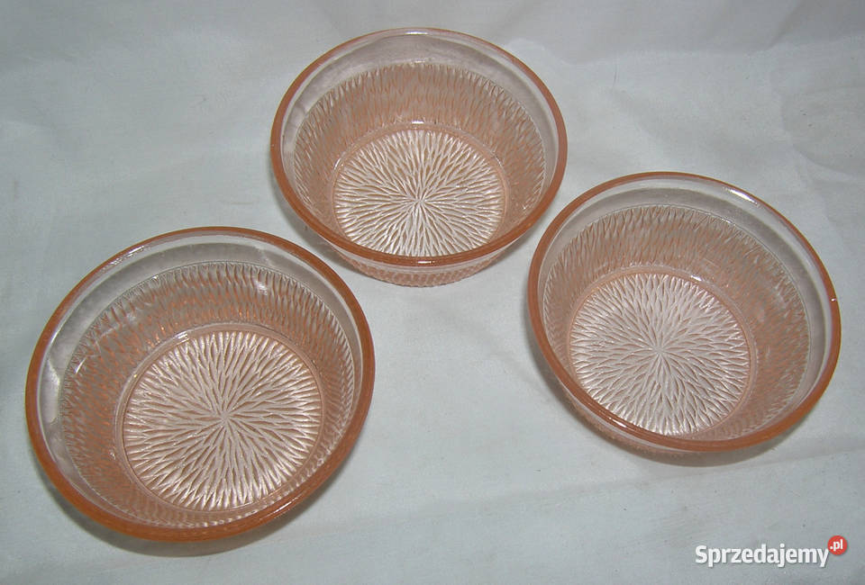 miseczki vintage depresyjne szkło pinkAlD Bartków