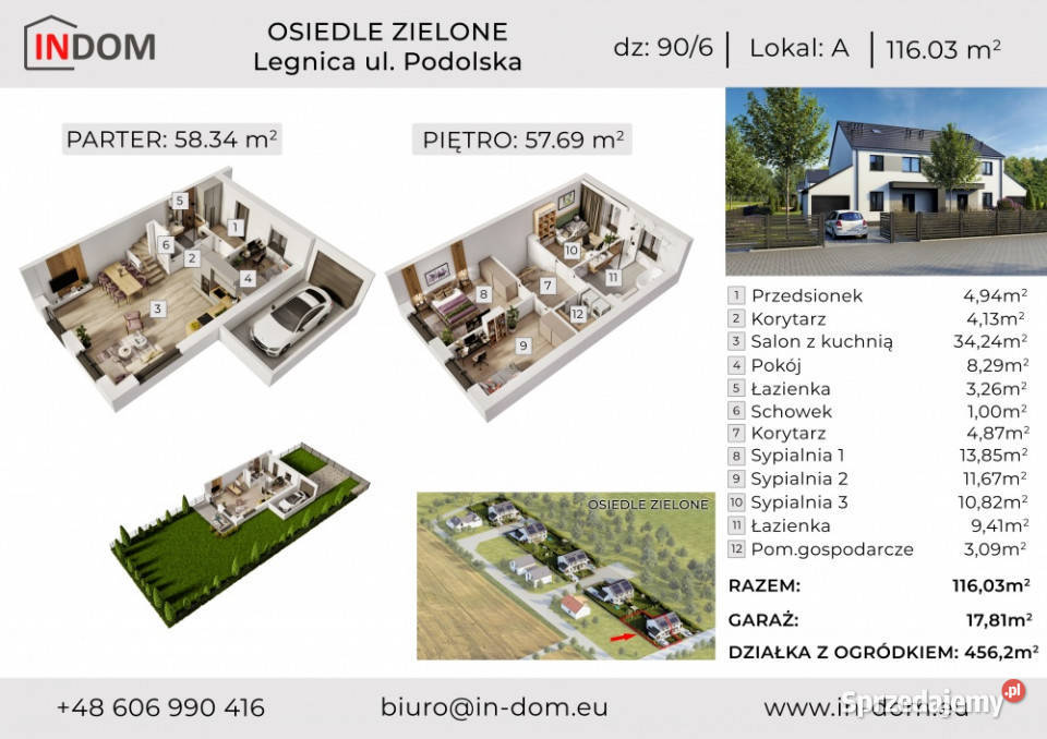 DOM W ZABUDOWIE BLIŹNIACZEJ Z GARAŻEM LEGNICA dolnośląskie sprzedam
