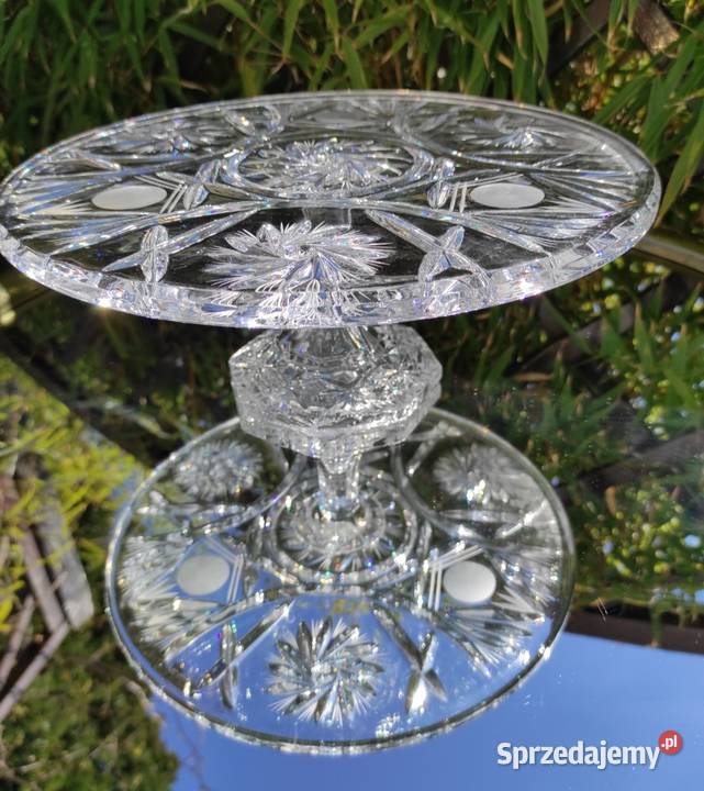 ELEGANCKA PATERA TORTOWNICA Z GRUBEGO KRYSZTAŁU Pabianice