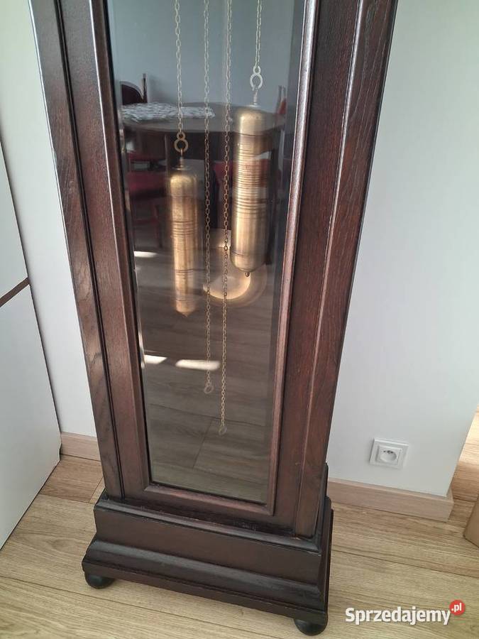 Zegar stojący podłogowy dębowy zabytkowy wysoki Antyki Ożarów Mazowiecki