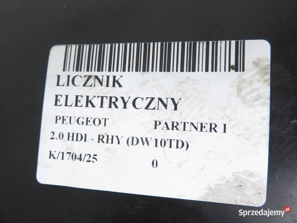 LICZNIK PEUGEOT PARTNER I 20 HDI 9652246380