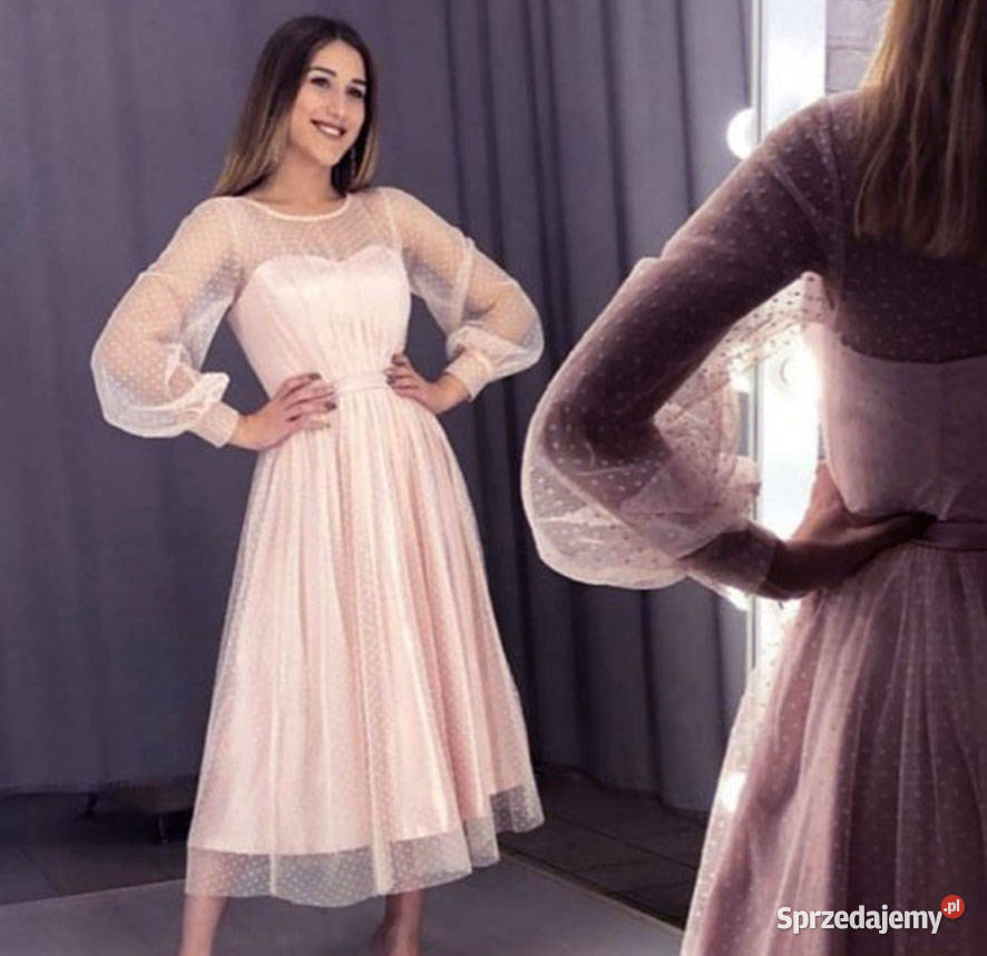 Krótka suknia ślubna różowa wesele druhna Damska Jelenia Góra