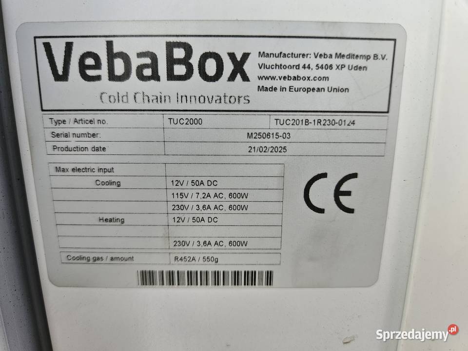 VebaBox Model O 2023 chłodnia samochodowa 1660L