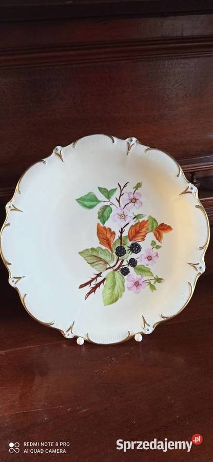 Patera z gałązką kwitnącej jeżyny Syg dedykacja Gdańsk