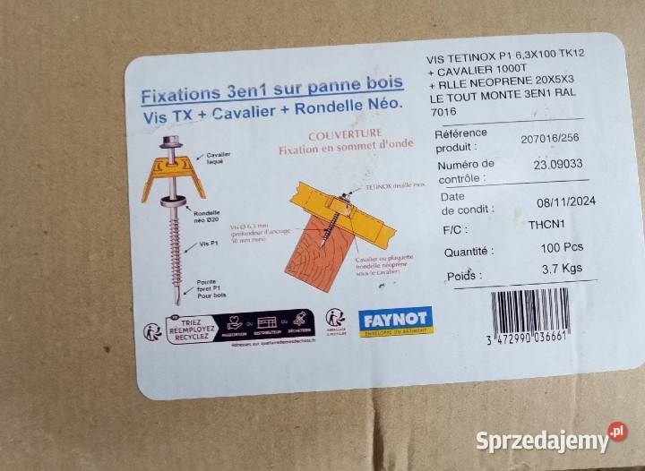 Wkręty INOX do blachy falistej 3w1 Zestaw 63x100 Ostrów Wielkopolski sprzedam