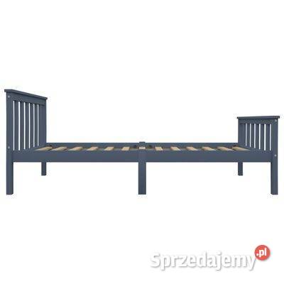vidaXL Rama łóżka szara lite drewno