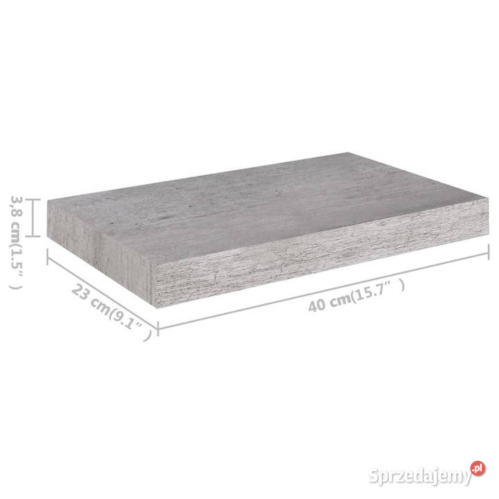 Półka ścienna szarość betonu 40 x 23 x 38 MDF Warszawa