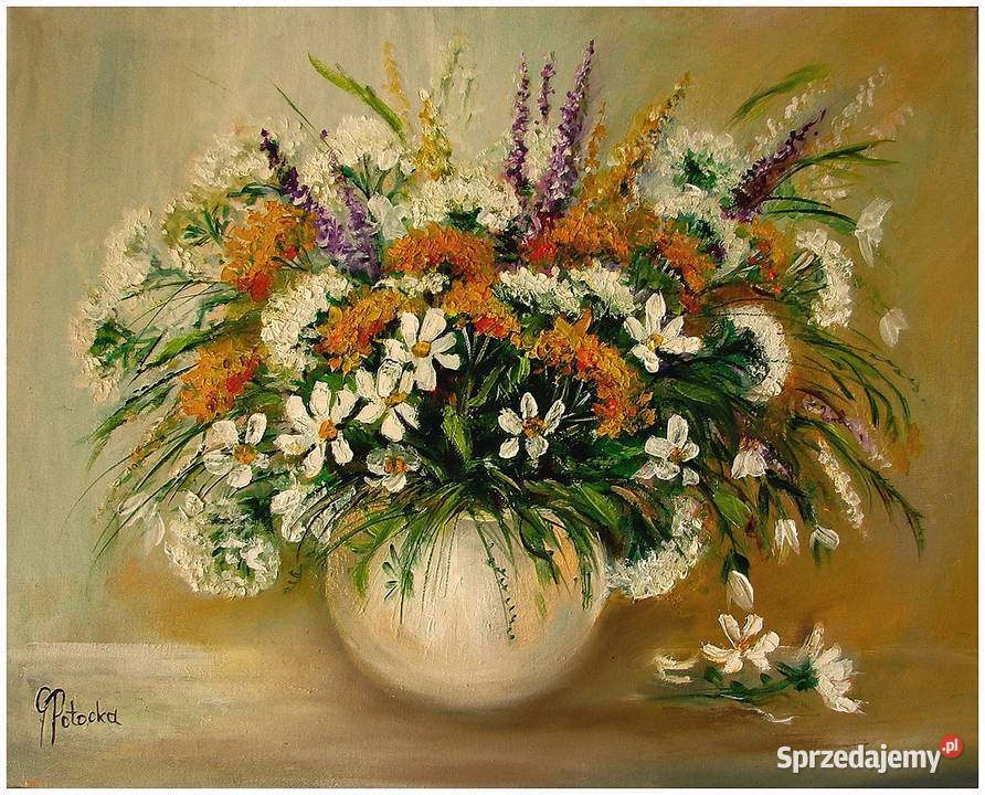 Bukiet polnych kwiatów obraz olejny 4050 Błonie