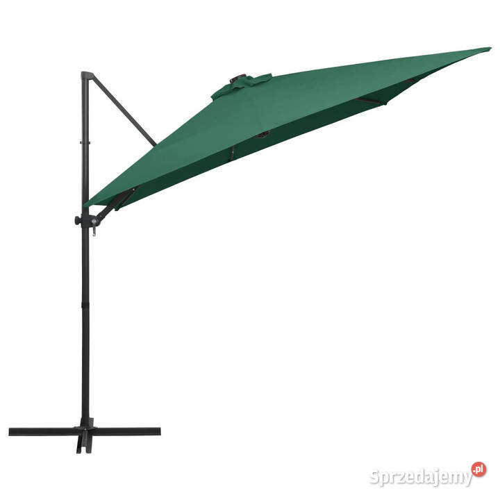 Parasol wiszący z LED i stalowym słupkiem Warszawa