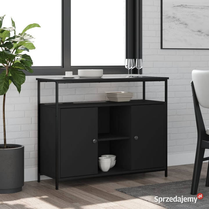 Szafka czarna 100x35x80 materiał drewnopochodny