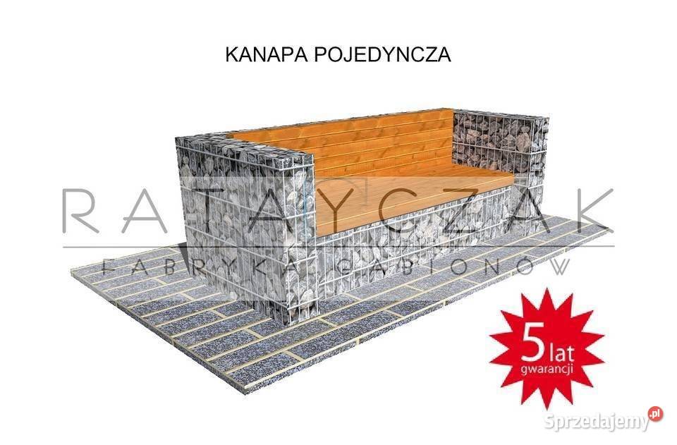 Meble ogrodowe kanapa do ogrodu gabion gabiony