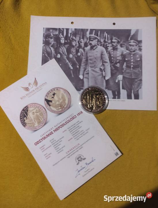 Odzyskiwanie Niepodległości 1918 piękny medal Numizmatyka