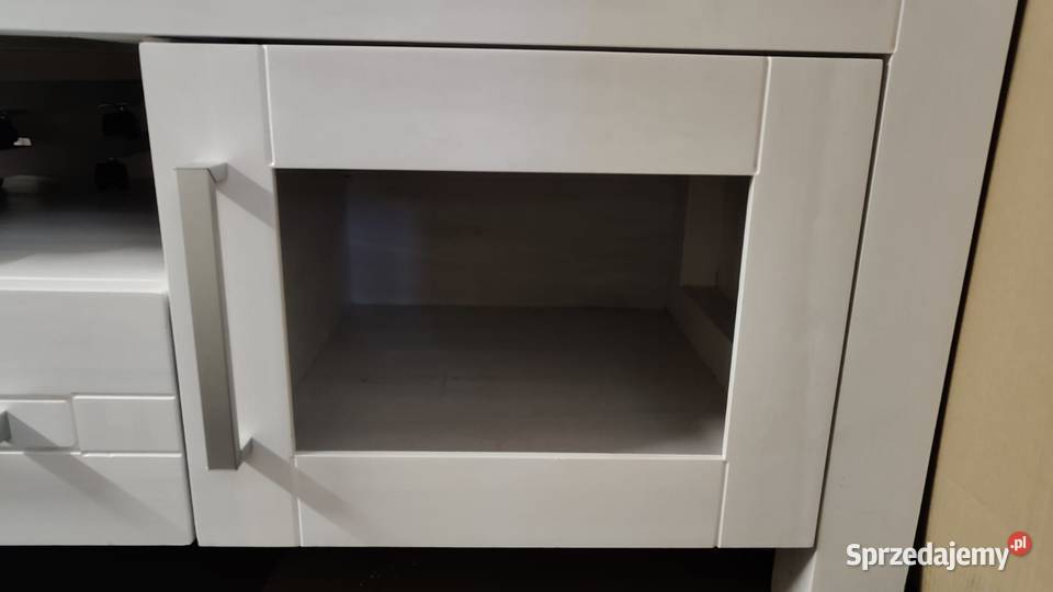 Drewniana szafka RTV pod telewizor biała Warszawa