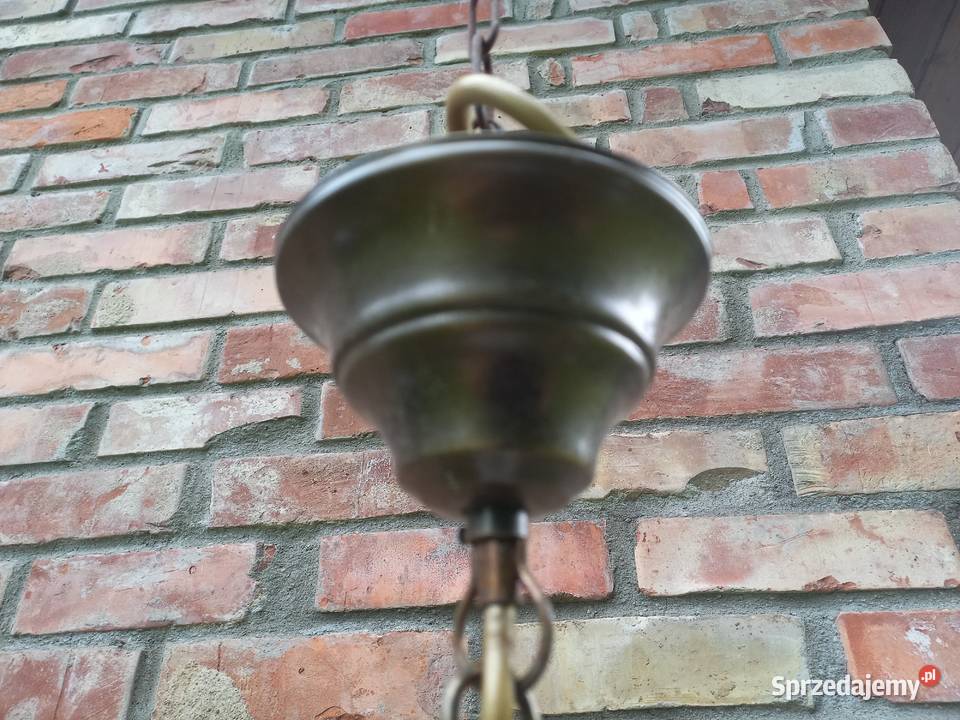 Żyrandol metalowy ze szklanym kloszem Lampa Gawroniec