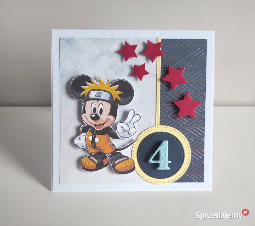 Kartka urodzinowa ręcznie robiona Myszka Miki łódzkie Łódź