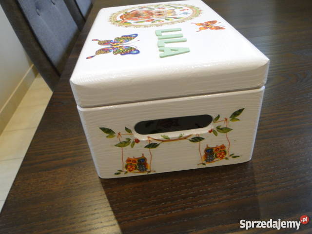 Sowa Mądra Głowa sówki duży kuferek decoupage małopolskie