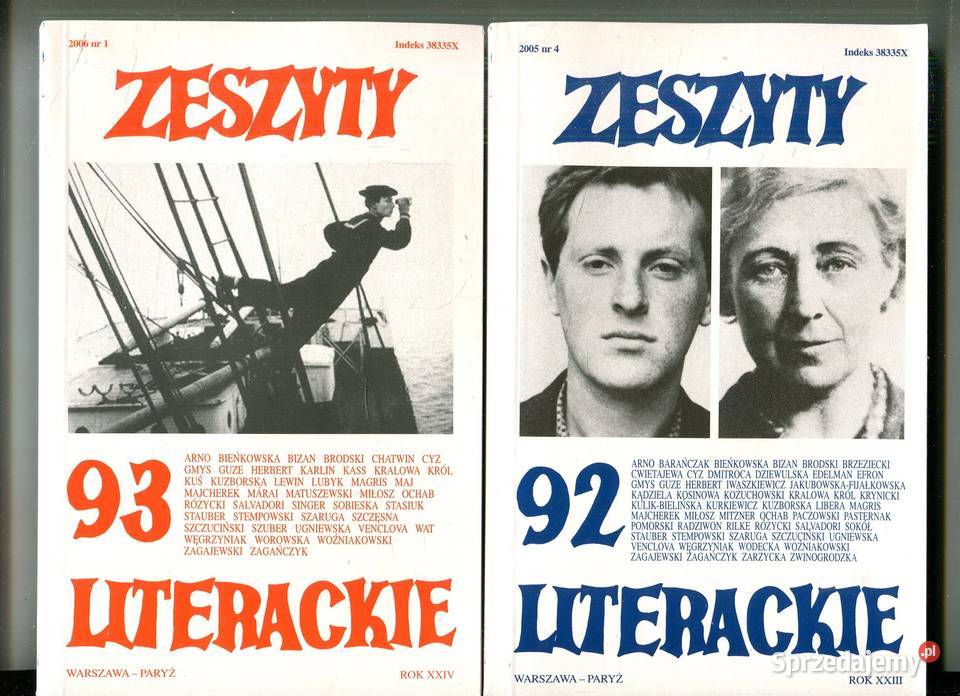 Zeszyty Literackie 92 XXIII 93 XXIV Rok wydania 2005 Szczecin sprzedam