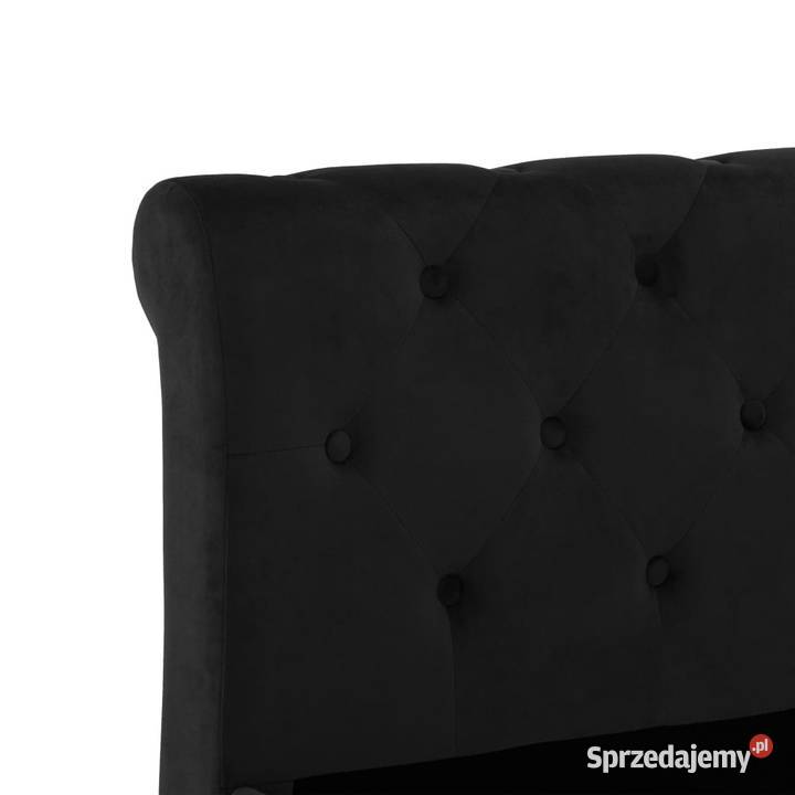 Rama łóżka czarna tapicerowana aksamitem 90 x Warszawa