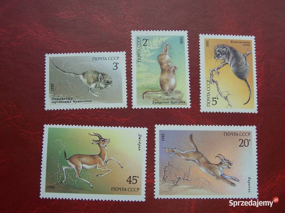 ZSRR 1985 MNH Mi 553741 Bl185 Fauna Zwierzęta Tychy