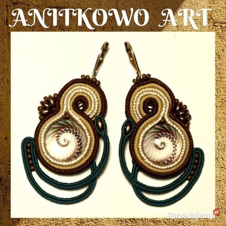 ZAWINIĘTE KOLCZYKI beżowe SUTASZ sprzedam