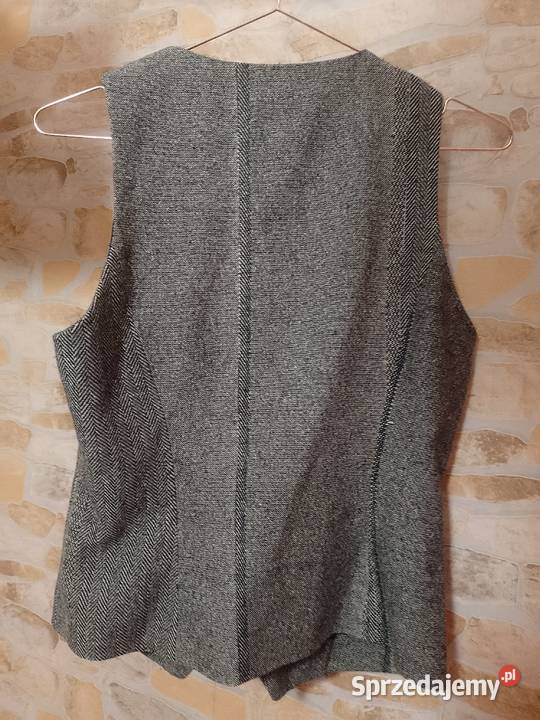 40L Wallis Wełniana kamizelka garniturowa z czarny Kraków