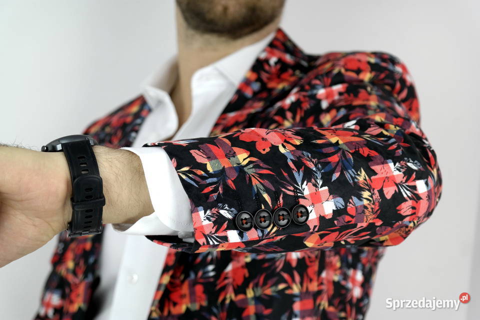 Giovanni Pera marynarka męska kolorowa krata Ostrów Wielkopolski