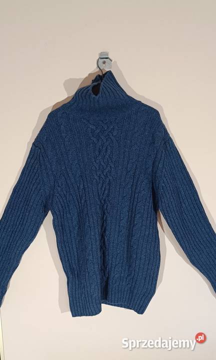 Woolmark Cieplutki damski mięsisty granatowy Swetry i golfy