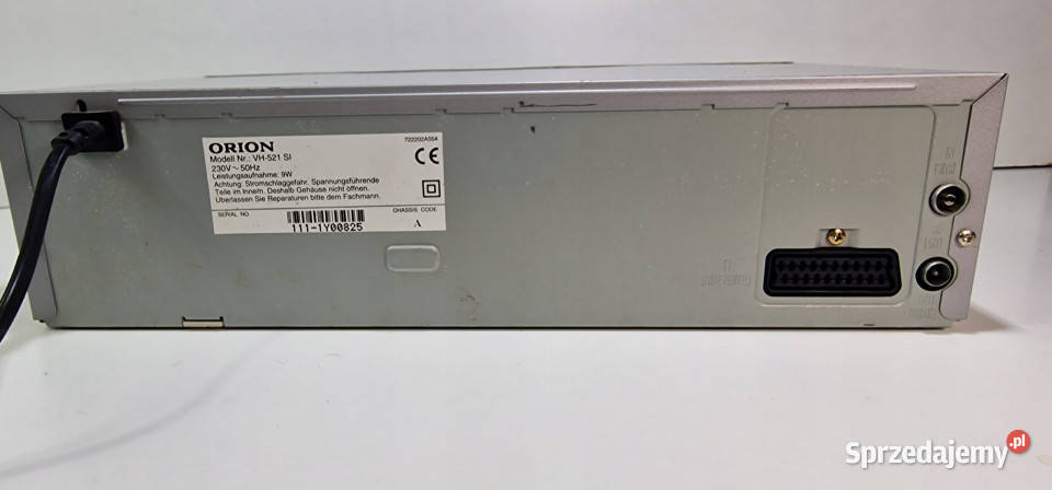 Video magnetowid Orion VH 521 VH521 SI VHS wielkopolskie Międzychód