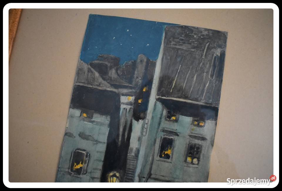 Zofia Stankiewicz obraz Kamienne schodki w ramie Antyki Płock sprzedam