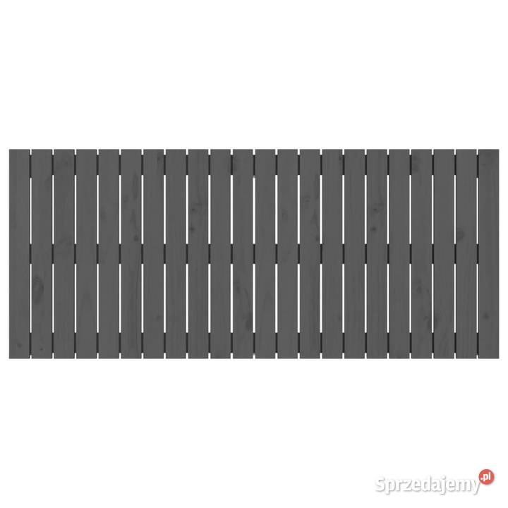 Wezgłowie łóżka szare 140x3x60 lite drewno