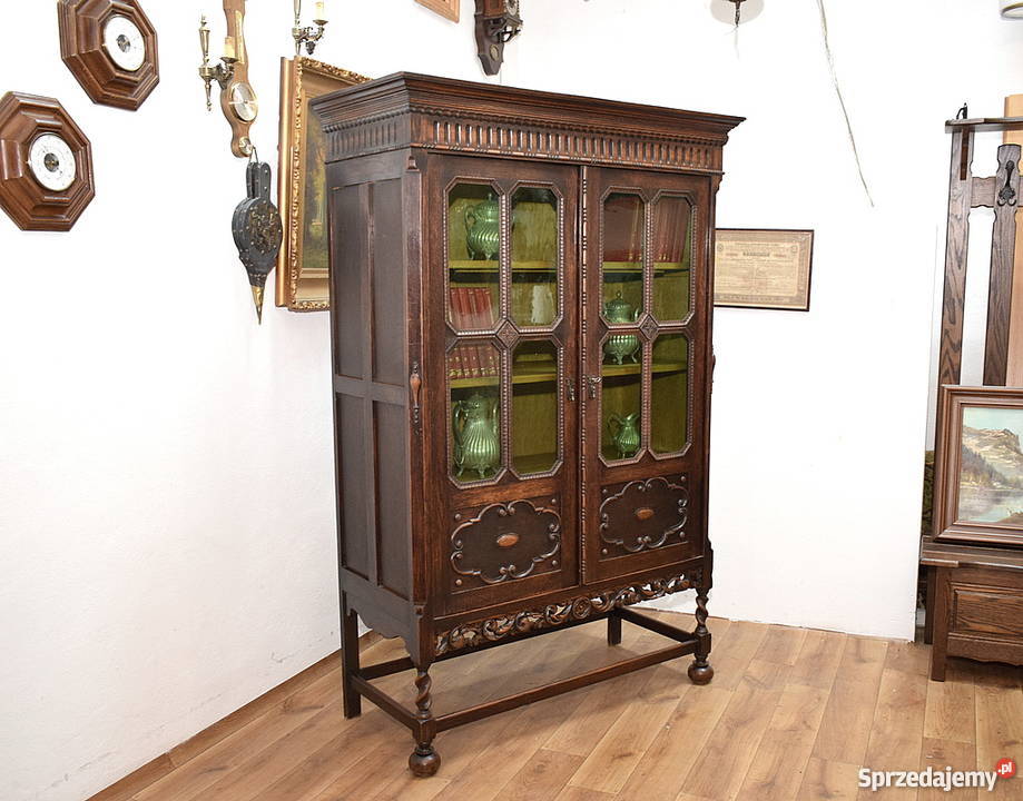 STARA DĘBOWA BIBLIOTEKA REGAŁ PÓŁKA BIBLIOTECZKA Świdnica sprzedam