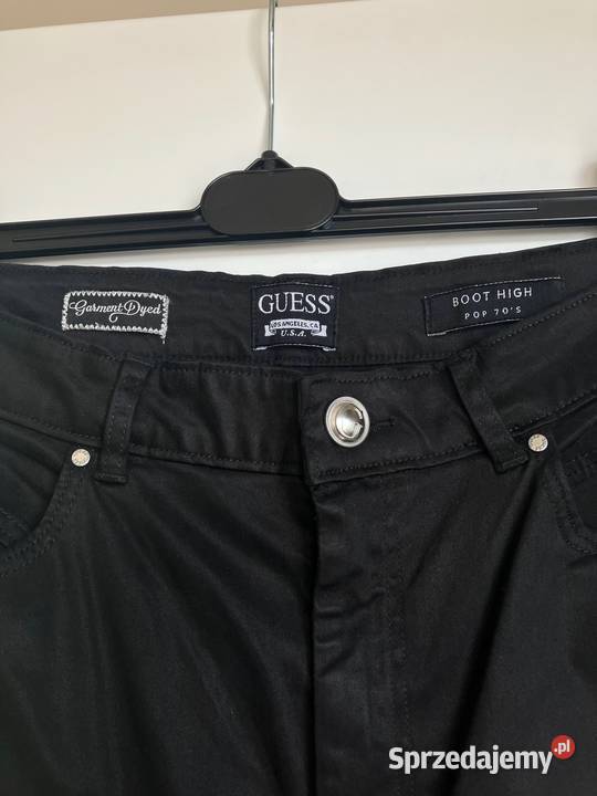 Czarne spodnie dzwony Guess Jeans nowe wysoki Bez wzoru podkarpackie