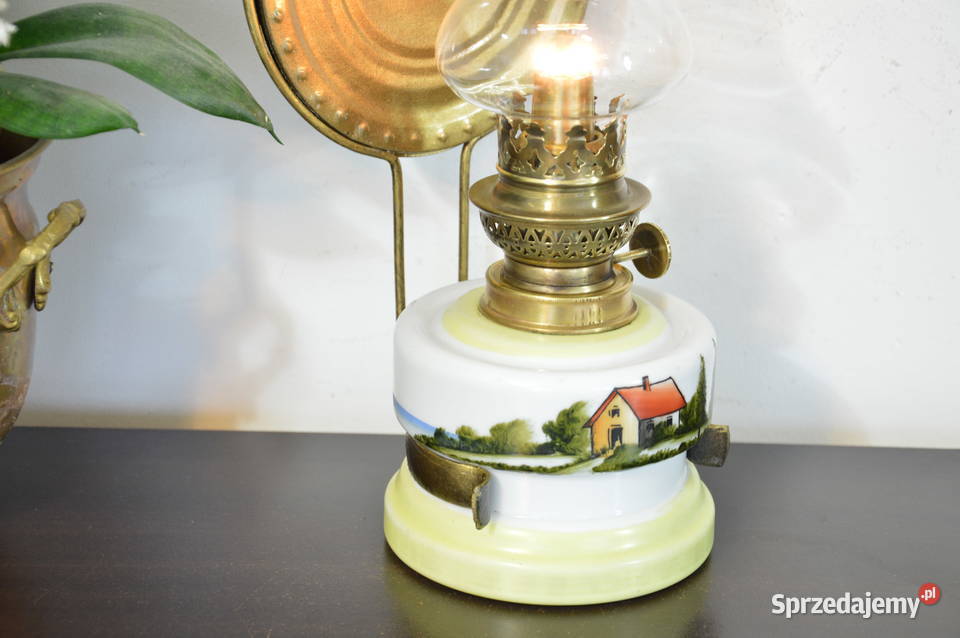 piękna porcelanowa LAMPA NAFTOWA b stara Jastrzębie-Zdrój