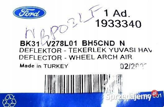 LISTWA NAKŁADKA BŁOTNIKA LEWA FORD TRANSIT 2014 dolnośląskie Głogów