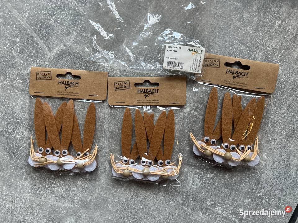 Zestaw 3x3 ozdobne króliki zające na taśmę Jasło