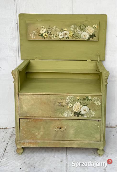 Witrynka komoda z nadstawką vintage z różami podkarpackie Przeworsk
