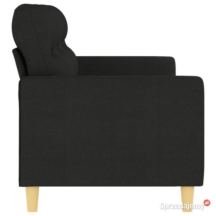 Sofa 3osobowa czarna 180 tapicerowana tkaniną Warszawa sprzedam