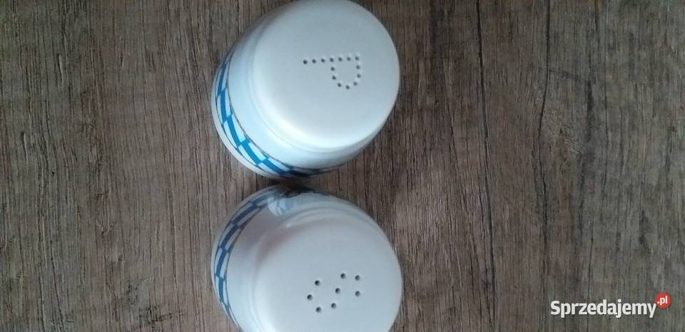 Pieprzniczka i solniczka Porcelana i szkło